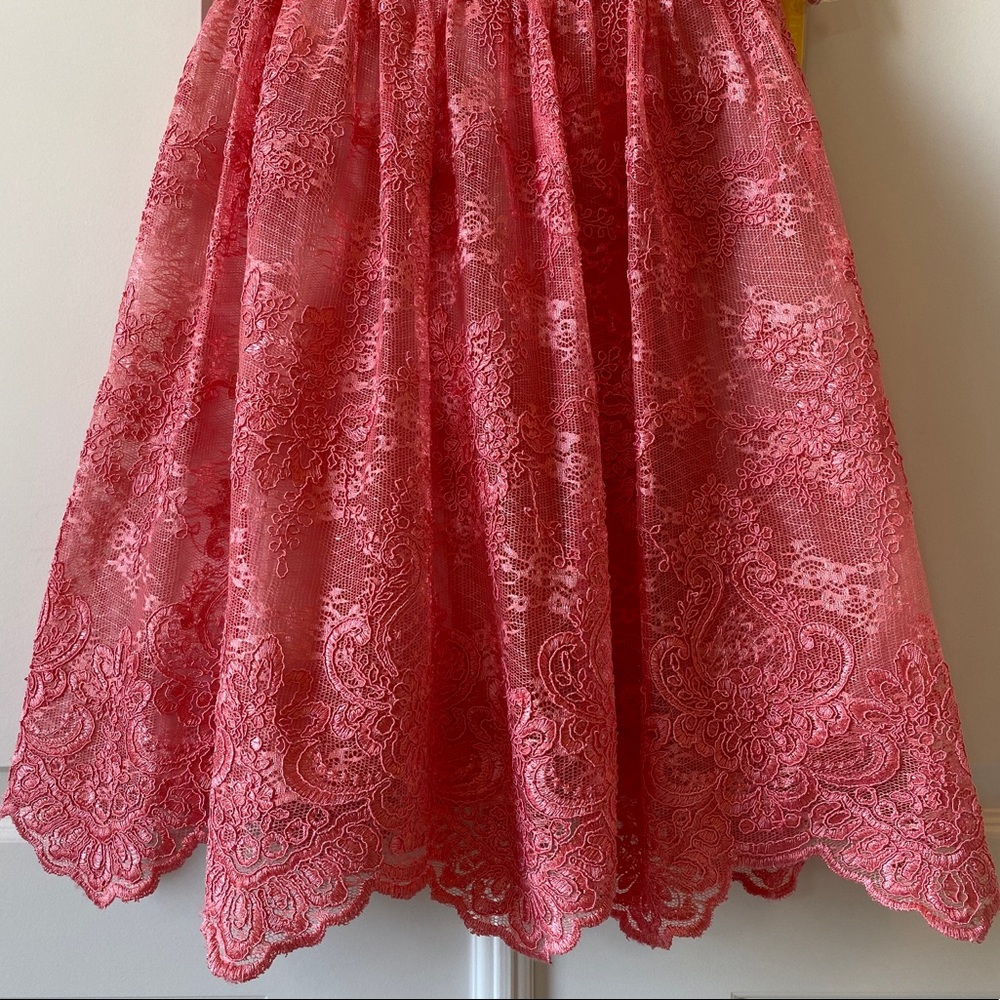 ALICE + OLIVIA  Zenden Scallop Lace Dress - Picture 5 of 12